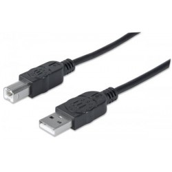 MANHATTAN Kabel USB 2.0 A-B propojovací 1,8m, černý 333368