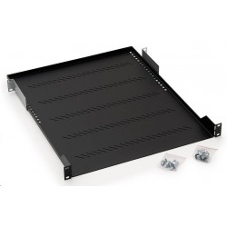 TRITON Police s perforací 19", 1U/550mm, nosnost 40kg, černá...