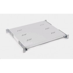 TRITON Police s perforací 19", 1U/450mm, nosnost 80kg, šedá...