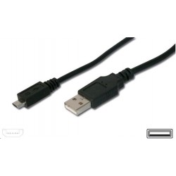 PREMIUMCORD Kabel USB 2.0 A-Micro B propojovací 0,5m (černý) ku2m05f