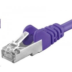 PREMIUMCORD Patch kabel CAT6a S-FTP, RJ45-RJ45, AWG 26/7 5m fialová...