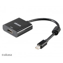 AKASA - adaptér miniDP na HDMI aktivní - 20 cm AK-CBDP09-20BK