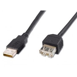 PremiumCord USB 2.0 kabel prodlužovací, A-A, 0,5m, černý kupaa05bk