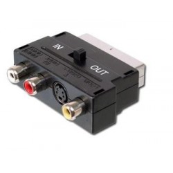 PremiumCord Adapter SCART-3x cinch + S-video s přepínačem IN/OUT...