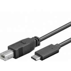 PremiumCord USB-C/male - USB 2.0 B/male, černý,1m ku31cd1bk