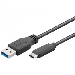 PremiumCord USB-C/male - USB 3.0 A/Male, černý,15cm ku31ca015bk