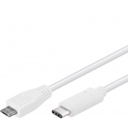 PremiumCord USB-C/male - USB 2.0 Micro-B/Male, bílý, 0,6m ku31cb06w
