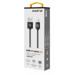 ALIGATOR Datový kabel 2A USB-C 2 m černý DAKA009