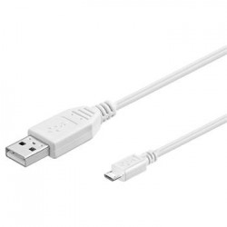 PremiumCord Kabel micro USB 2.0, A-B 3m, bílá ku2m3fw