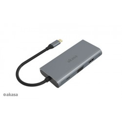 AKASA - externí USB hub - USB typ-C na 9-in-1 AK-CBCA21-18BK