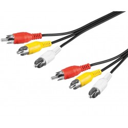 PremiumCord Kabel 3x CINCH-3x CINCH M/M 3m kjackcmm3-3