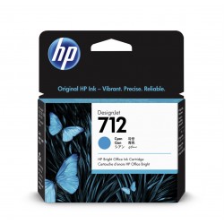 HP 712 29-ml Cyan DesignJet Ink Cartridge 3ED67A