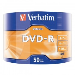 Verbatim DVD-R, 43791, DataLife, 50-pack, 4.7GB, 16x, 12cm, Matt...