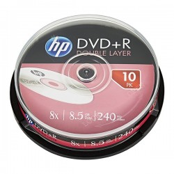 HP DVD+R, DRE00060-3, 10-pack, 8.5GB, 8x, 12cm, cake box, Dual...