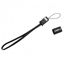 Kábel USB (2.0), USB A M- USB micro M, 0.3m, čierny, Logo, pútko na...