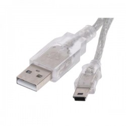 Kábel USB (2.0), USB A M- USB mini M (5 pin), 0.6m, čierny, Logo,...