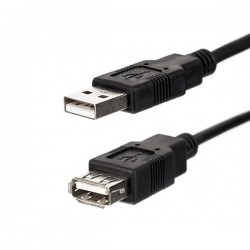 Kábel USB (2.0), USB A M- USB A F, 1.8m, čierny, Logo 15850
