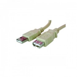 Kábel USB (2.0), USB A M- USB A F, 3m, šedý, Logo 15851