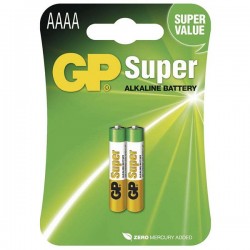Batéria alkalická, AAAA, 1.5V, GP, blister, 2-pack, špeciál. B1306