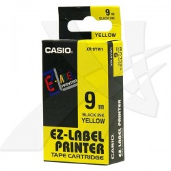 Casio originál páska do tlačiarne štítkov, Casio, XR-9YW1, čierny...