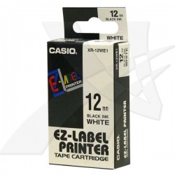 Casio originál páska do tlačiarne štítkov, Casio, XR-12WE1, čierny...