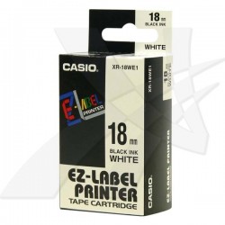 Casio originál páska do tlačiarne štítkov, Casio, XR-18WE1, čierny...