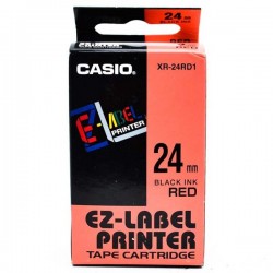 Casio originál páska do tlačiarne štítkov, Casio, XR-24RD1, čierny...