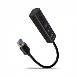 AXAGON HMA-CR3A, USB 3.2 Gen 1 hub, porty 3x USB-A + čtečka karet...