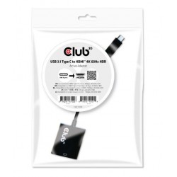 Club 3D USB 3.1 Type C to HDMI 2.0 4K60Hz UHD Active Adapter CAC-2504