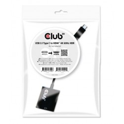 Club 3D USB 3.1 Type C to HDMI 2.0 4K60Hz UHD Active Adapter CAC-2504