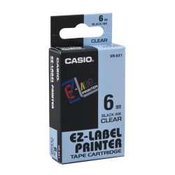 Casio originál páska do tlačiarne štítkov, Casio, XR-6X1, čierny...