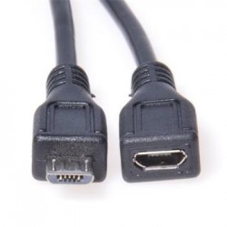 PremiumCord Kabel prodlužovací micro USB 2.0 M-F, černý 2m ku2me2f