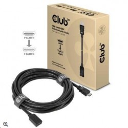 Club3D Kabel prodlužovací HDMI 4K60HZ (M/F), 5m, černá, 26 AWG...