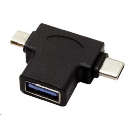 PremiumCord Adaptér USB-A na USB-C + micro USB-B kur31-12