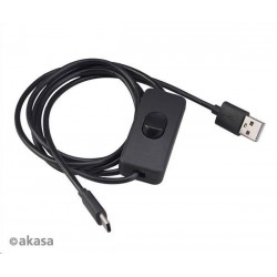 AKASA kabel USB-A 2.0 na USB-C, napájecí kabel se switchem (pro...