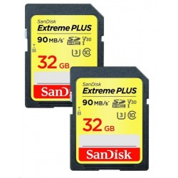 SanDisk SDHC karta 32GB Extreme Plus (90MB/s, V30 UHS-I U3) 2-pack...