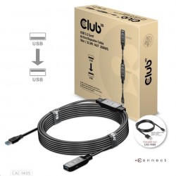 Club3D Kabel USB 3.2 Gen1 Active Repeater Cable M/F 28AWG, 10m...