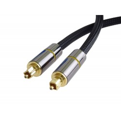PremiumCord Optický audio kabel Toslink, OD:7mm, Gold-metal design...