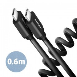AXAGON BUCM-CM10TB, TWISTER kabel USB-C  -  USB-C, 0.6m, USB 2.0,...
