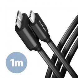 AXAGON BUMM3-CM10AB, SPEED kabel Micro-B USB  -  USB-C, 1m, USB 3.2...