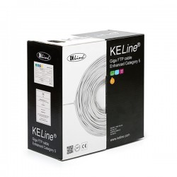 KELine kábel FTP, Cat5E, drôt, PVC, box 305m - šedá  KE300S24-Eca-RLX