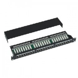 DATACOM Patch panel Cat5e 24p.1U,STP,19",černý,vyvázání 3101