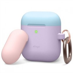 Elago Airpods Silicone Duo Hang Case - Lavender/Pink, Pastel Blue...