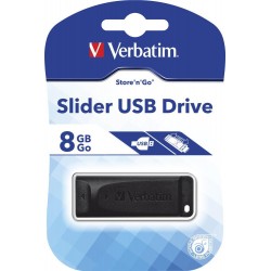 Verbatim Slider 8GB USB 2.0 flashdisk (10MB/s; 4MB/s), výsuvný,...
