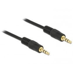 Delock Stereo Jack Cable 3.5 mm 3 pin male   male 0.5 m black 83742