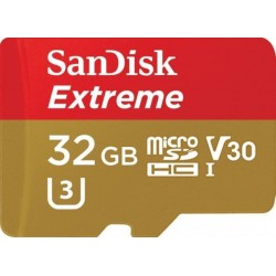 SANDISK EXTREME microSDHC 32 GB 100/60 MB/s A1 C10 V30 UHS-I U3...
