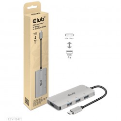 Club3D hub USB-C na 10Gbps 4x USB Type-A Hub CSV-1547