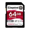 Kingston 64GB Canvas React Plus SDHC UHS-II 300R/260W U3 V90 for Full HD/4K/8K SDR2/64GB