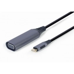 Gembird adaptér USB-C (M)  na VGA (F), 0.15m kábel, šedý...