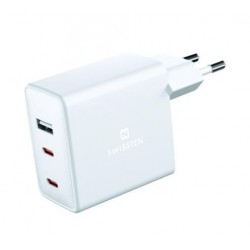 SWISSTEN SÍŤOVÝ ADAPTÉR GaN 2x USB-C + 1xUSB 70W 22054100